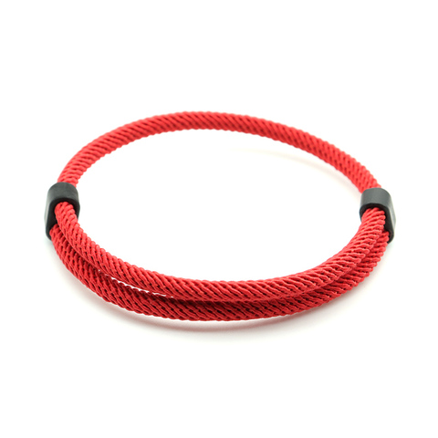 Pulsera de hilo de moda para hombre y mujer, Brazalete rojo ajustable para amantes, distancia, Yoga, meditación, minimalista ► Foto 1/6