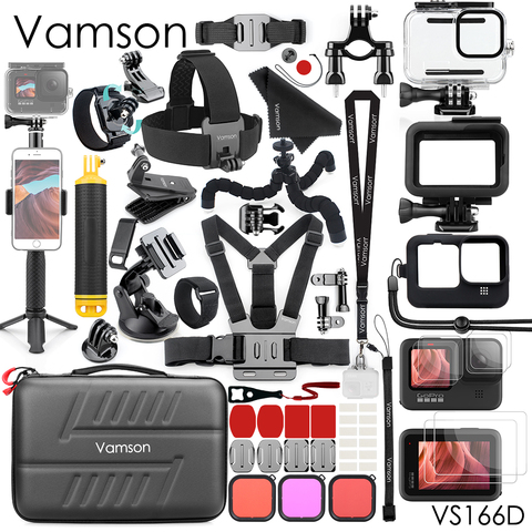 Vamson para ir pro9 trípode flotabilidad Bar impermeable funda carcasa cubierta lateral para Gopro héroe 9 negro accesorios para Cámaras Deportivas VS166 ► Foto 1/6