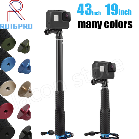 43 pulgadas de aluminio de buceo Monopod para GoPro Hero 6 5 7 4 negro de plata de período de sesiones Sjcam Sj7 Yi 4 K cámara de Acción de palo de Selfie para ir Pro ► Foto 1/6