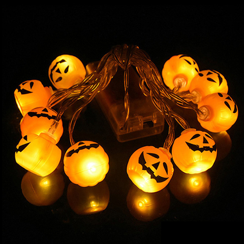 10LED Halloween calabaza araña murciélago calavera cadena luces lámpara DIY colgante Horror Halloween decoración para suministros para fiesta en casa ► Foto 1/6