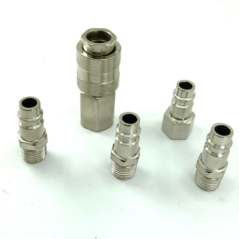 5 unids/set europea estándar neumático acoplador rápido 1/4 ''NPT herramientas de aire macho y hembra de montaje ► Foto 1/6