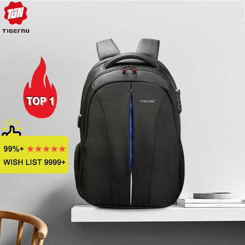 Mochila para ordenador portátil de 15,6 pulgadas antisalpicaduras Tigernu, mochila antirrobo TSA para hombres, mochila de viaje para adolescentes, mochila masculina ► Foto 1/6