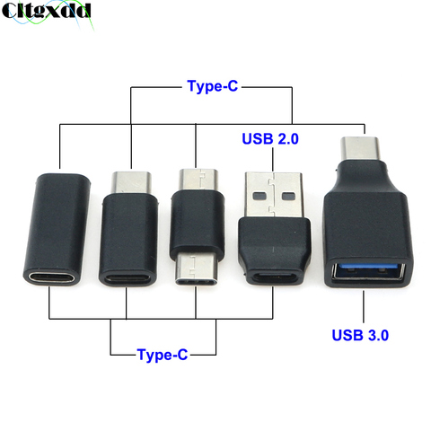 Cltgxdd 1 Uds. De USB tipo C macho a hembra USB 2,0 USB 3,0 a adaptador de conector convertidor tipo C sincronización de carga transferencia de datos ► Foto 1/6