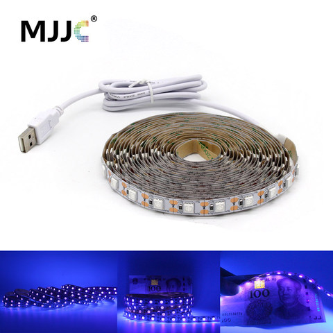 Tira de luces LED UV de 5V, 1M, 2M, 3M, SMD 5050 395-405nm, cinta LED de luces LED alimentada por USB para fiesta de fluorescencia de DJ ► Foto 1/6