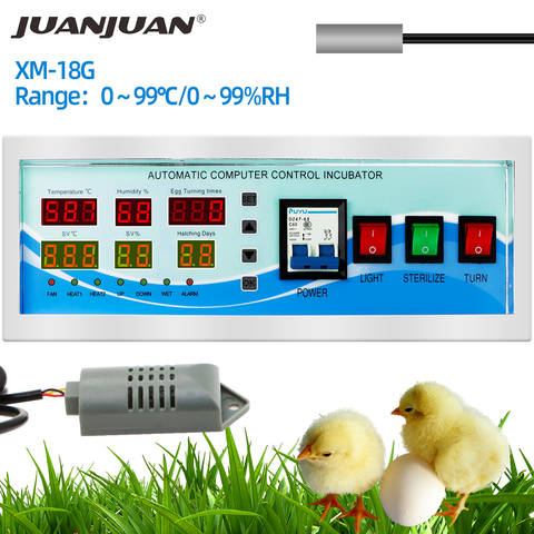 Controlador automático de incubadora de huevos XM-18G, termostato higrostato multifunción, sensores de temperatura y humedad, 30% de descuento ► Foto 1/6