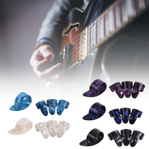 4 Uds guitarra plectros de tubo pulgar dedo selecciones para eléctrica acústica guitarra YS-BUY ► Foto 1/6