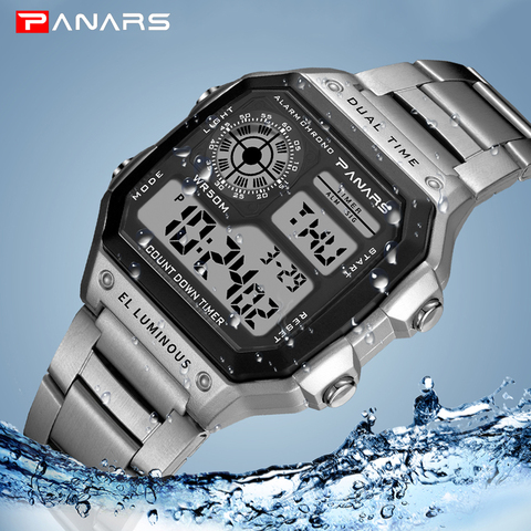 PANARS-reloj Digital deportivo para hombre, cronógrafo, resistente al agua, de negocios, Masculino ► Foto 1/6