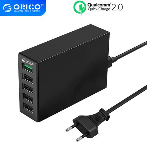 ORICO QSL-5U 5 puertos QC 2,0 5V8A40W cargador rápido USB de escritorio máximo enchufe de la UE para iPhone Samsung S6 SONY HTC ► Foto 1/6