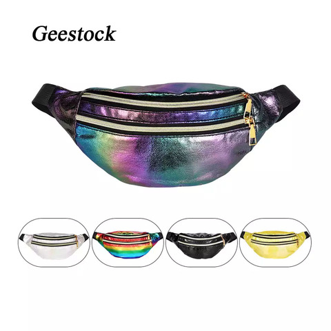 Geestock-riñonera holográfica para mujer, bolsa de pecho de diseñador, a la moda, con láser, para cinturón de fiesta, para teléfono ► Foto 1/6