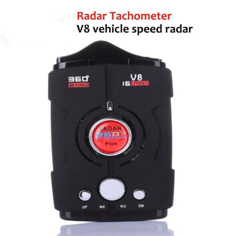 Detector de Radar V8 para coche, dispositivo de alarma de voz de 360 grados para perro electrónico, color negro, a la moda, inglés y ruso, nuevo ► Foto 1/6