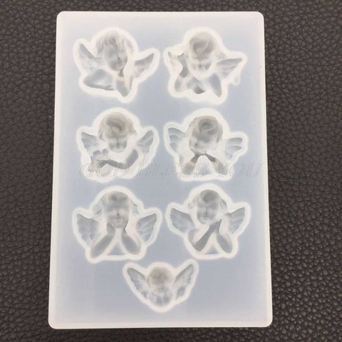 Molde de silicona con forma de ángel pequeño para manualidades, moldes de resina epoxi UV de arcilla de resina para colgantes, herramientas de joyería, envío directo ► Foto 1/6