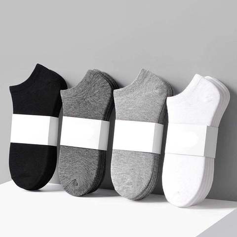 Calcetines deportivos transpirables para mujer, calcetín náutico, de algodón, blanco y negro, 10 pares ► Foto 1/6