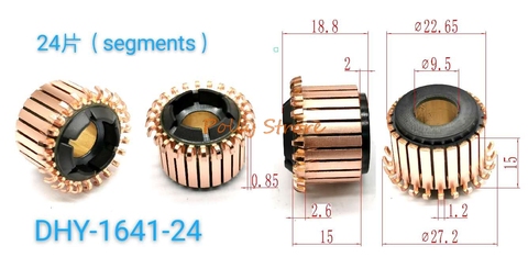 1 unidad 9,5*22,65*18,8mm 24P dientes cobre gancho tipo Motor eléctrico conmutador DHY-1641-24 ► Foto 1/1