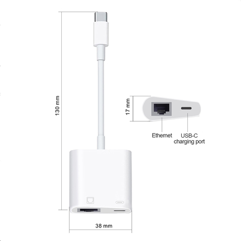 Adaptador USB de Ethernet OTG para USB C a RJ45, convertidor de red LAN con cable de 100MBS para teléfono móvil con puerto tipo c Android ► Foto 1/6