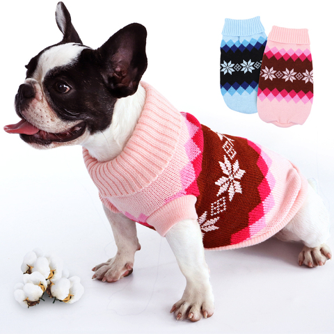 Suéter para perro o gato Navidad, cachorro perro ropa de punto cuello alto ropa de gato ropa para perros pequeños perros Bulldog francés Chihuahua ► Foto 1/6