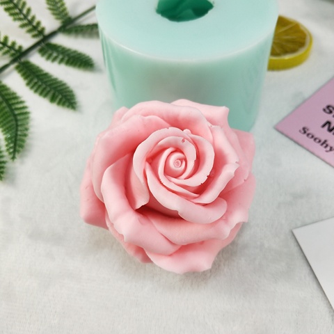 Bloom Rose Flower shape-molde de silicona 3D para hacer jabón, molde para tortas de bodas gelatina para 