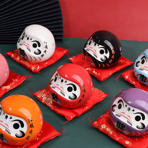 Muñeca Daruma de cerámica japonesa, amuleto de la suerte, adorno de fortuna, hucha artesanal, novedad ► Foto 1/6