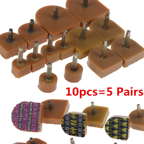 10 Uds = 5 pares de zapatos marrones de tacón alto para reparaciones DIY, puntas, pasadores, elevadores de repuesto de alta calidad ► Foto 1/6