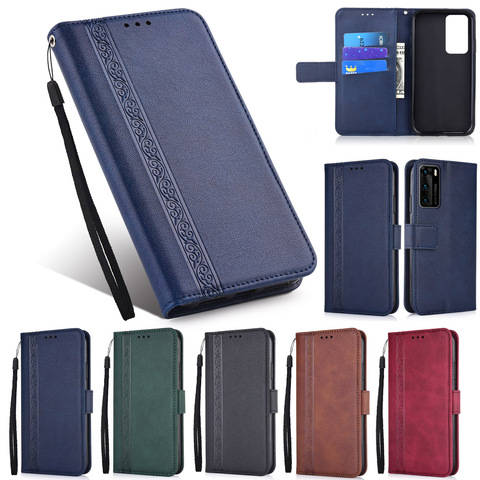 Cartera Funda de cuero para Huawei P8 P9 Lite Mini P10 más P20 Pro P30 P40 Lite E Y5P Y6P Y6S Y7P Y7a Y8S Y8P Y9a libro bolsa del teléfono ► Foto 1/6