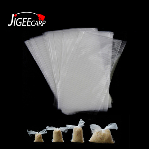 JIGEECARP 200 Uds bolsas de PVA pesca disolución rápida no residuos grueso pesca carpas cebo bolsas de 5x10 7x10 7x15 8x12 ► Foto 1/6