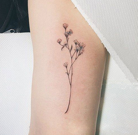 Tatuaje temporal a prueba de agua, pegatina sexy con flor de gypsophila, pistola de pájaros, pluma, transferencia al agua, tatuajes falsos con flash ► Foto 1/5