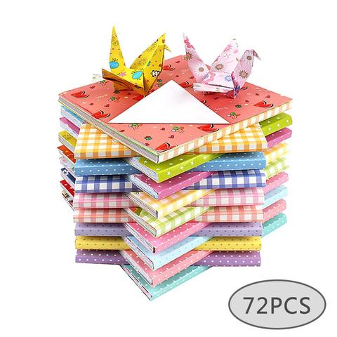 Papel de Origami con patrón para niños, papel para manualidades DIY de doble cara, creatividad, regalos de Navidad de 15CM, 72 Uds. ► Foto 1/6