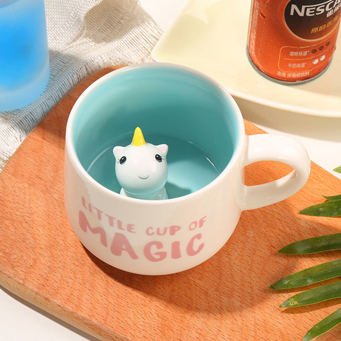 Taza de agua de cerámica con dibujos animados en 3d, 350ml, muñeco de nieve, alce, pareja, taza de café, desayuno, leche, regalo para niños ► Foto 1/6