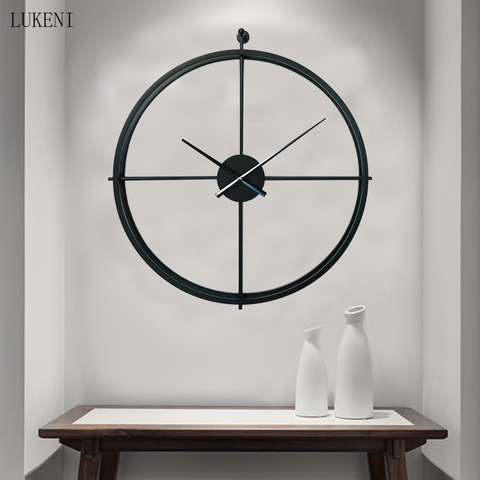 Creative Modern Simple Home Decor-Reloj de pared de Metal, 24 pulgadas, negro dorado, hierro, reloj para decoración de pared ► Foto 1/6