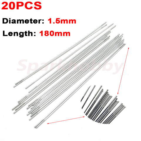 20 piezas acero inoxidable 1,5mm 180mm rosca doble Servo enlace Pullrod biela amarre para caña varillas para RC avión DIY ACCS ► Foto 1/6