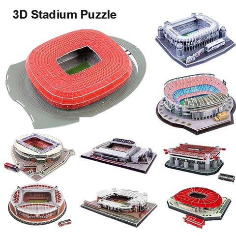 Rompecabezas en 3D para niños, famoso Estadio de fútbol europeo, parque infantil de fútbol, modelo de construcción ensamblado, rompecabezas, juguetes educativos ► Foto 1/6