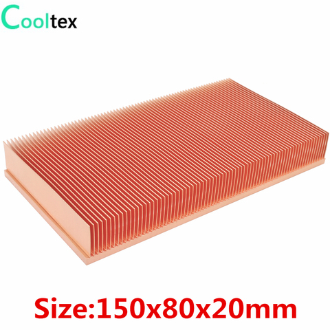 2017 Nuevo 150x80x20mm Pure disipador de cobre radiador skiving Fin del disipador de calor para la viruta electrónica led energía Amplificadores cooler ► Foto 1/6