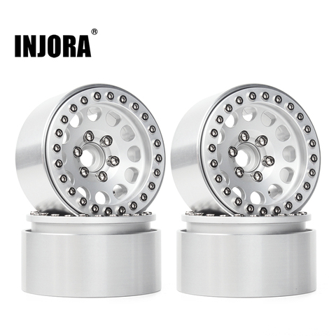 INJORA 4 unids de aleación de aluminio de 1,9 Beadlock ruedas llantas para 1/10 RC Crawler Axial SCX10 SCX10 II 90046 Traxxas TRX4 D90 ► Foto 1/6