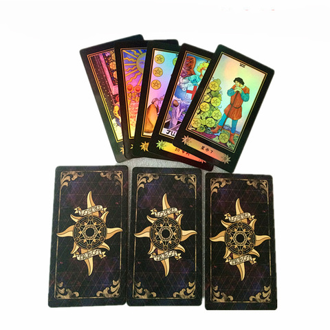 78 unids/set holográfico juego de mesa Shine Tarot Waite cartas juego edición inglés juego de mesa de Tarot ► Foto 1/5