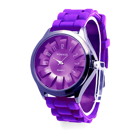 Reloj de silicona informal para hombre y mujer, con esfera de flores, reloj de pulsera deportivo de cuarzo, de lujo ► Foto 1/6