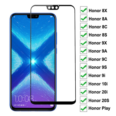 Vidrio Protector de pantalla para móvil, película de vidrio templado 9D para Huawei Honor 8X 9X 8A 9A 8C 9C 8S 9S 9i 10i 20i 20S Play ► Foto 1/6