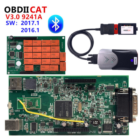 OBDIICAT-herramienta de diagnóstico OBD2 para coche/camión, escáner OBDIICAT- TCS, con Bluetooth, relé rojo con KEYGEN, novedad, 2017,3, V3.0 ► Foto 1/5