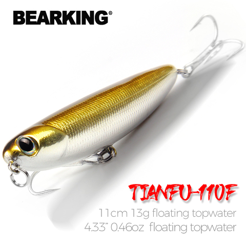 Venta al por menor Bearking 2016 modelo caliente pesca señuelos cebo duro 8 colores para elegir 110mm 13g minnow, calidad profesional minnow ► Foto 1/6