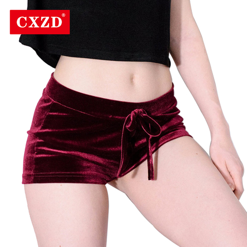 CXZD-pantalones cortos informales de verano para mujer, ropa deportiva de deporte en la playa, pantalones cortos de terciopelo, Sexy, ceñido, entrenamiento, pantalones cortos de franela ► Foto 1/6