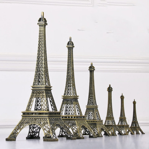 Figura de la Torre Eiffel de París, estatua de Artesanía de Metal, modelo Vintage en miniatura, decoración de antigüedades bronce, recuerdos de viaje, 5cm-48cm ► Foto 1/6