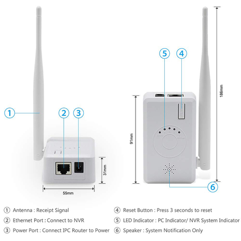 ANRAN-repetidor enrutador extensor de rango WiFi para cámara IP de seguridad doméstica, sistema inalámbrico ► Foto 1/6