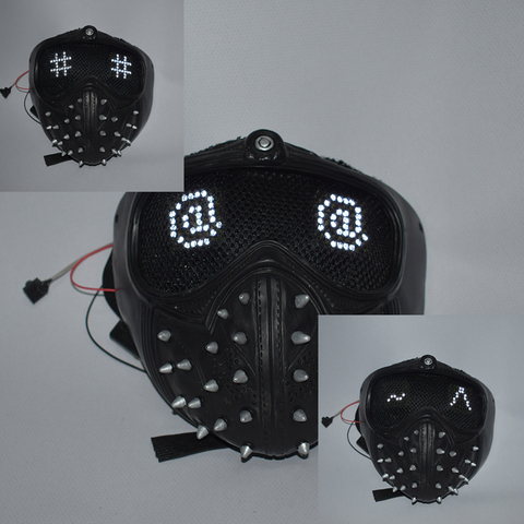 Juego reloj perros 2 Marcus Wrench Cosplay máscara de PVC máscaras LED de expresión cambiable ► Foto 1/6