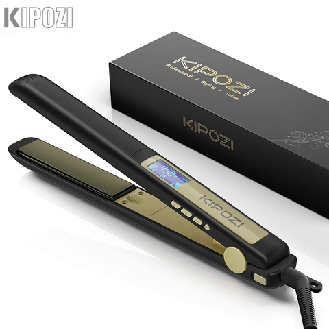 KIPOZI-Plancha profesional para el pelo, herramienta doble de titanio, calentamiento instantáneo, rizador de pelo 2 en 1, pantalla LCD Digital ► Foto 1/6