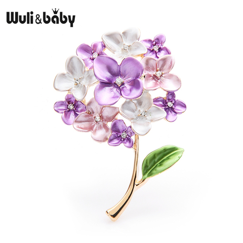 Wuli & baby-broches de flor lila para mujer, broche de Fiesta de bodas púrpura, rojo, azul, regalos ► Foto 1/6