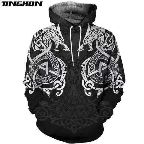 XS-7XL-chándal de tatuaje guerrero vikingo, informal, 3DfullPrint, sudadera, chaqueta, hombre, mujer, estilo-27 ► Foto 1/3
