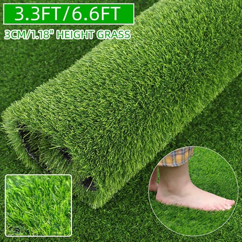 Césped Artificial más grueso de 3cm, césped falso para interiores y exteriores, decoración de jardín/suelo se puede usar para campo de Golf/fútbol ► Foto 1/6