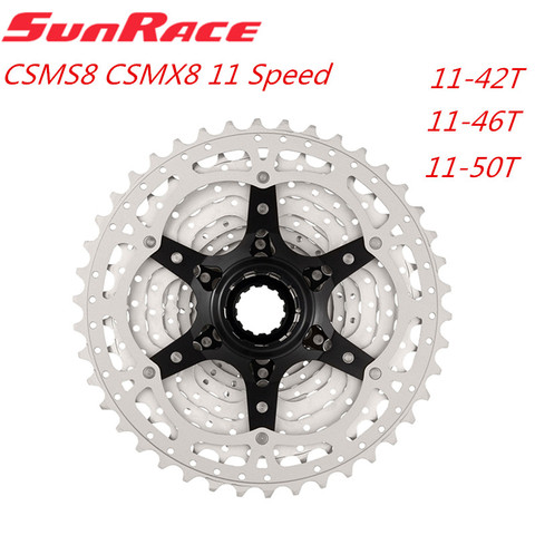 SunRace-cassette ancho para bicicleta de montaña CSMS8 CSMX8 CSMX80, 11 velocidades, 11-42T, 11-46T, 11-50T ► Foto 1/6