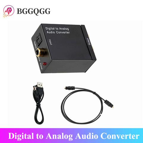 BGGQGG Usb Dac óptico Digital estéreo de Audio SPDIF Toslink Coaxial señal analógico convertidor de 2 * amplificador de RCA adaptador de descodificador ► Foto 1/6