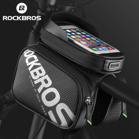 ROCKBROS-Bolso para bicicleta de montaña, resistente al agua, con pantalla táctil para teléfono, tubo superior, para carretera, accesorios para bicicleta ► Foto 1/6