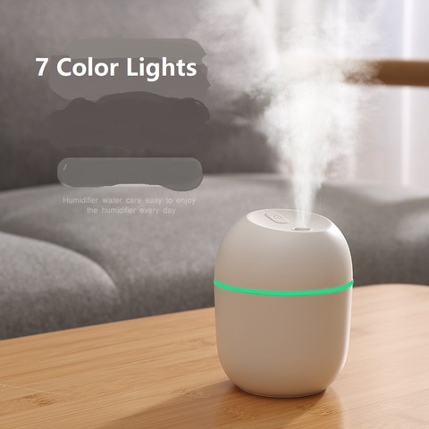 1 Uds 220ML Mini humidificador de aire ultrasónico Aroma difusor de aceite esencial para casa nebulizador USB fabricante de la niebla con LED lámpara de noche ► Foto 1/6