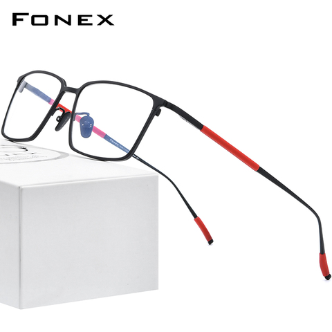 FONEX gafas de titanio de bastidor hombres Plaza gafas 2022 nuevo hombre óptico clásico miopía marcos para anteojos de prescripción 8535 ► Foto 1/6